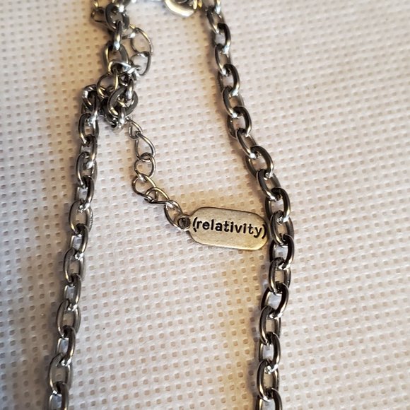 15" Silver Tone Collar Turquoise Chip Necklace - Picture 3 of 5